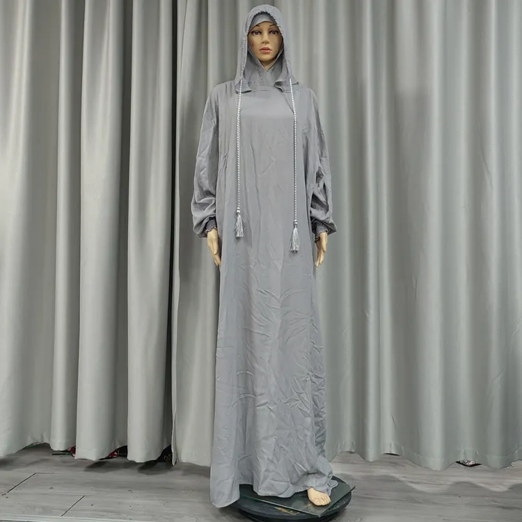 Modello caldo abito da preghiera in cotone Ramadan musulmano modesto Abaya Dubai Turkey Djellaba Islam vestiti Africa abito Musulmane donna caftano