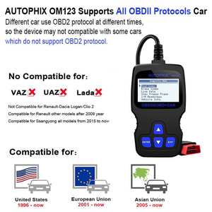 Autophix OM123 OBD2专业诊断汽车扫描仪读取读码OBD 2汽车工具OBDII扫描仪 - Product Image 5