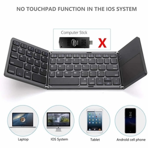 Teclado inalámbrico ultradelgado B033, Mini teclado portátil BT, tres pliegues, para teléfono móvil, tableta, oficina, Universal, con panel táctil - Product Image 5