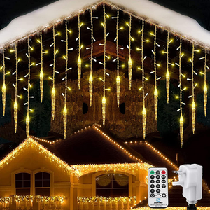With <strong>Timer</strong> &amp; Memory Function Christmas <strong>Lights</strong> Outdoor Decoration <strong>Led</strong> Curtain Icicle <strong>String</strong> <strong>Lights</strong> Wedding Party Garland - Product Image 1