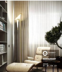 Modern dekoratif ünlü tasarım kuş led zemin lambası altın otel oturma odası için - Product Image 6