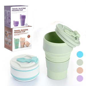 Özelleştirilmiş büyük bardak 500ml 16oz silikon katlanabilir içme fincan ısıya dayanıklı su bardağı kullanımlık taşınabilir kahve kupa - Product Image 1