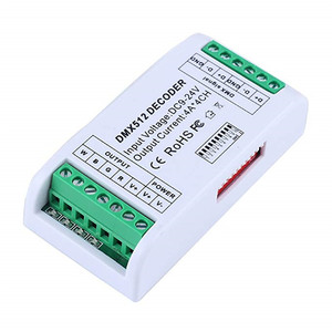 迷你 4 通道 RGBW DMX 解码器, 用于 LED 灯条模块 DC9-24V 的 16A RGBW RGB LED 灯条控制器 DMX 512 解码器调光器驱动器