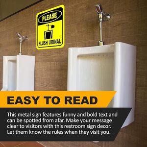 10*7 Custom High Quality Wasserdicht Bitte spülen Urinal Lustige Toilette Badezimmer Aluminium Composite Zeichen - Product Image 5