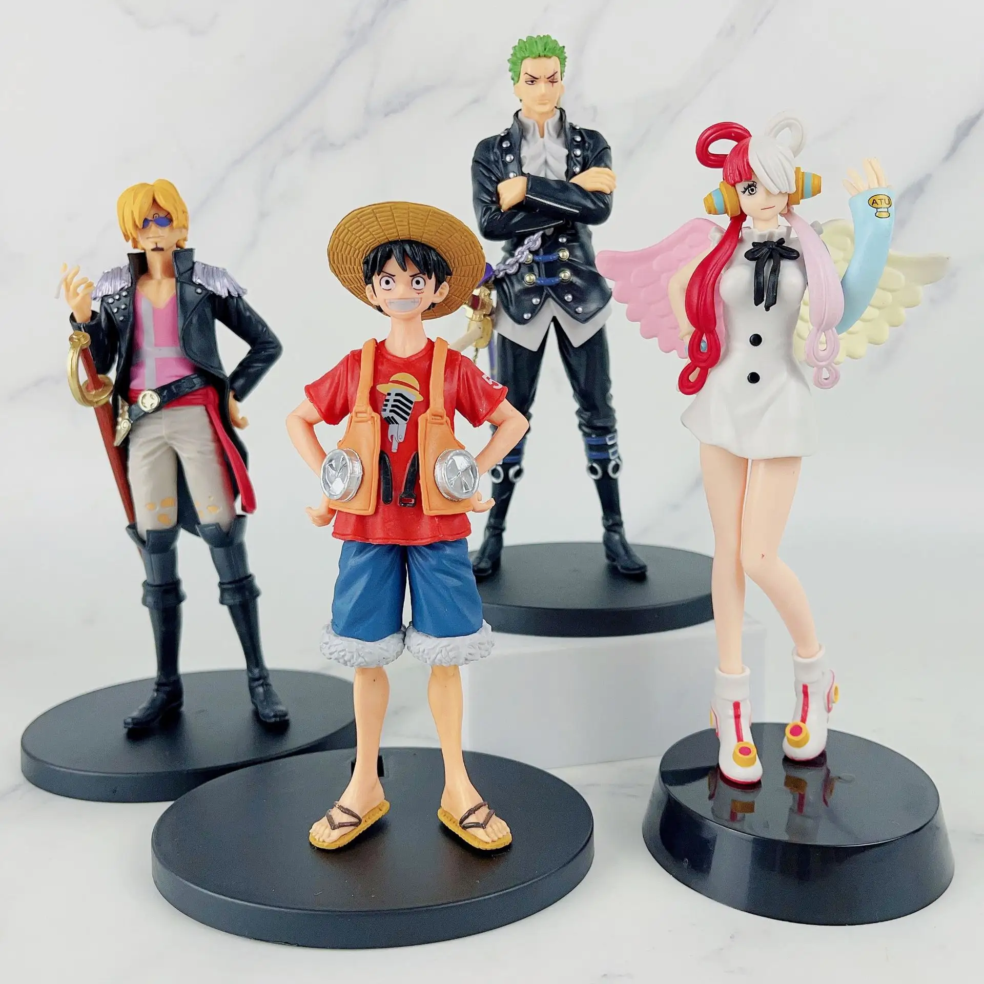 Großhandel Japan Karikatur EINES Animestick Luffy Zoro Uta PVC-Figuren-Modell Manga Anime Action-Figur