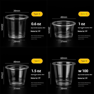 Factory Custom Disposable Clear PP Seasoning Sauce Dip <strong>Cup</strong> 0.6/<strong>1</strong>/<strong>1</strong>.5/2.87 OZ Packaking Condiment <strong>Cup</strong> Container for Snack - Product Image 3