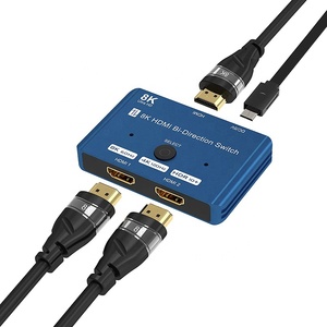 <strong>HDMI</strong> Splitter Switch 2 in 1 Out <strong>Dual</strong> Port 8K 2.1 <strong>HDMI</strong> Bidirectional Bi Directional Bi-Directional Switch Switcher Adapter