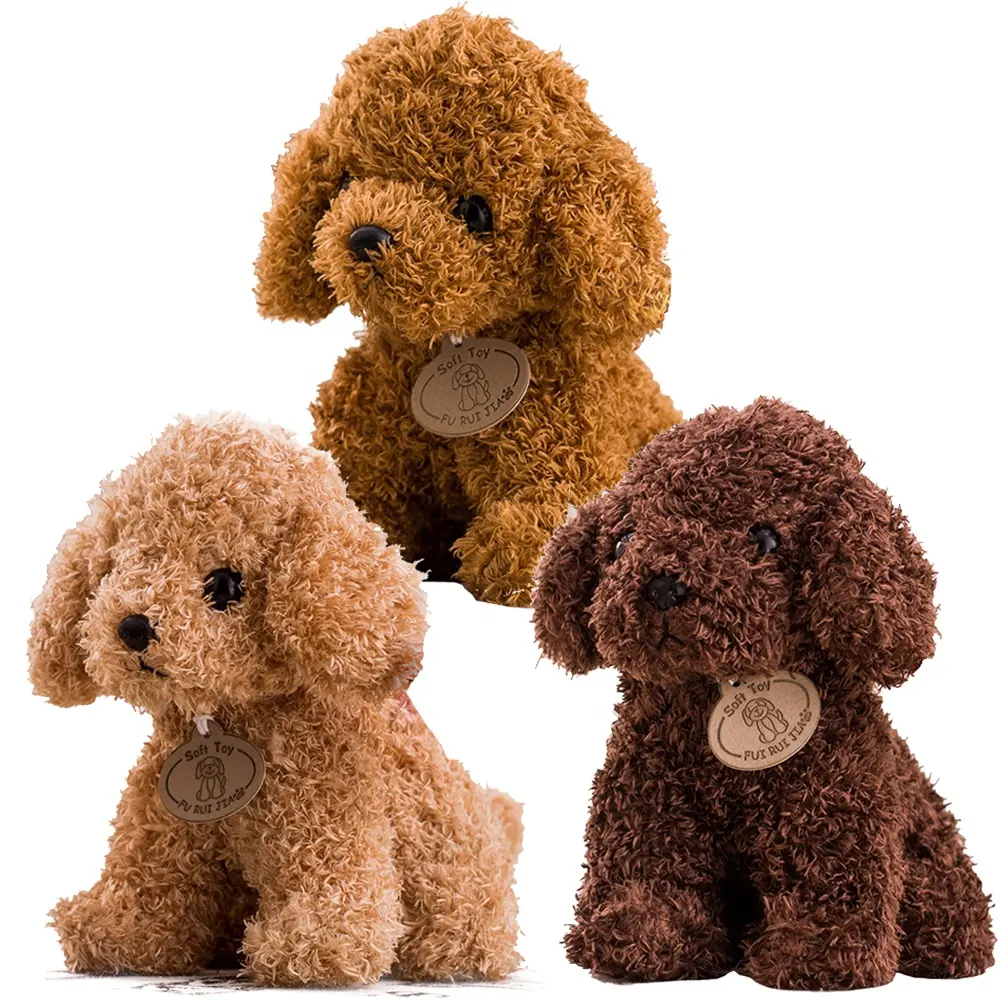 Labradoodle-perro de peluche marrón, juguete de peluche personalizado, realista, barato, venta al por mayor