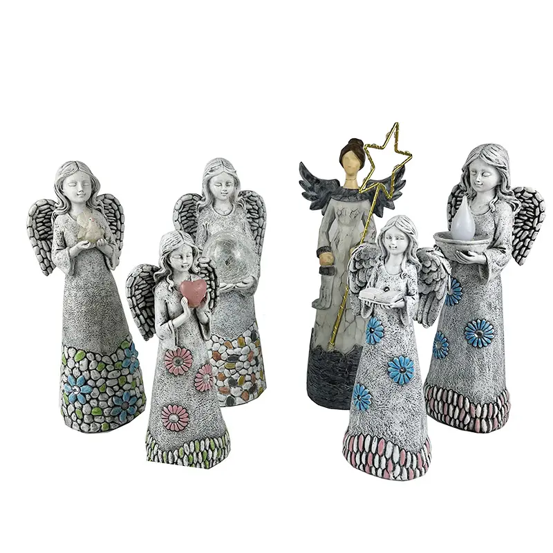 Figurine d'ange de prière en résine, personnages magnifiquement sculptés et peints à la main pour cadeaux décoration de la maison