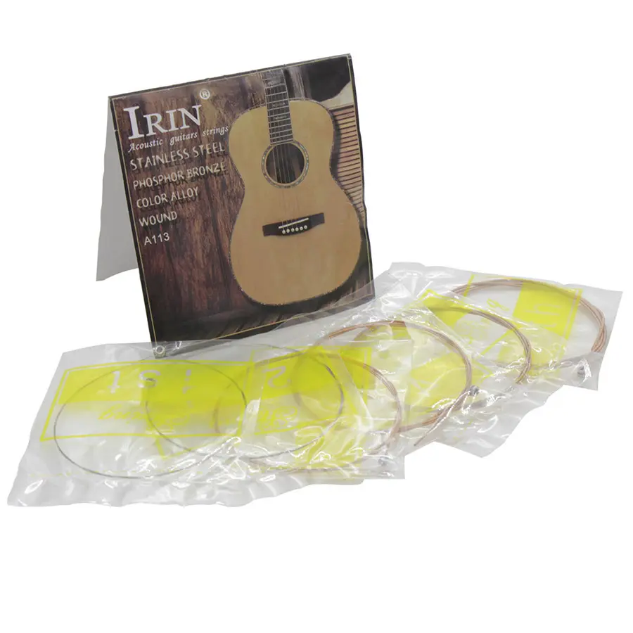 Wholesale factory Price IRIN A113 Nickel Plated Steel Acoustic Guitar Strings that 6-piece set