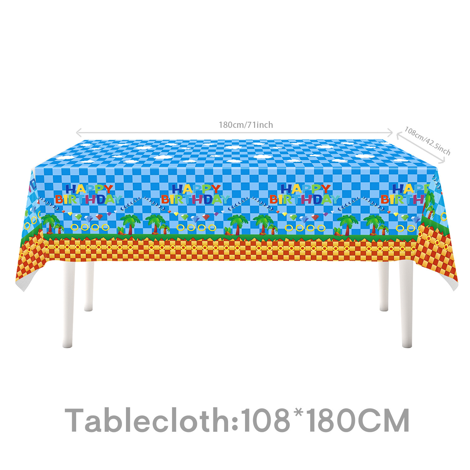 Bleu - Nappe 1 pièce (108*180cm)