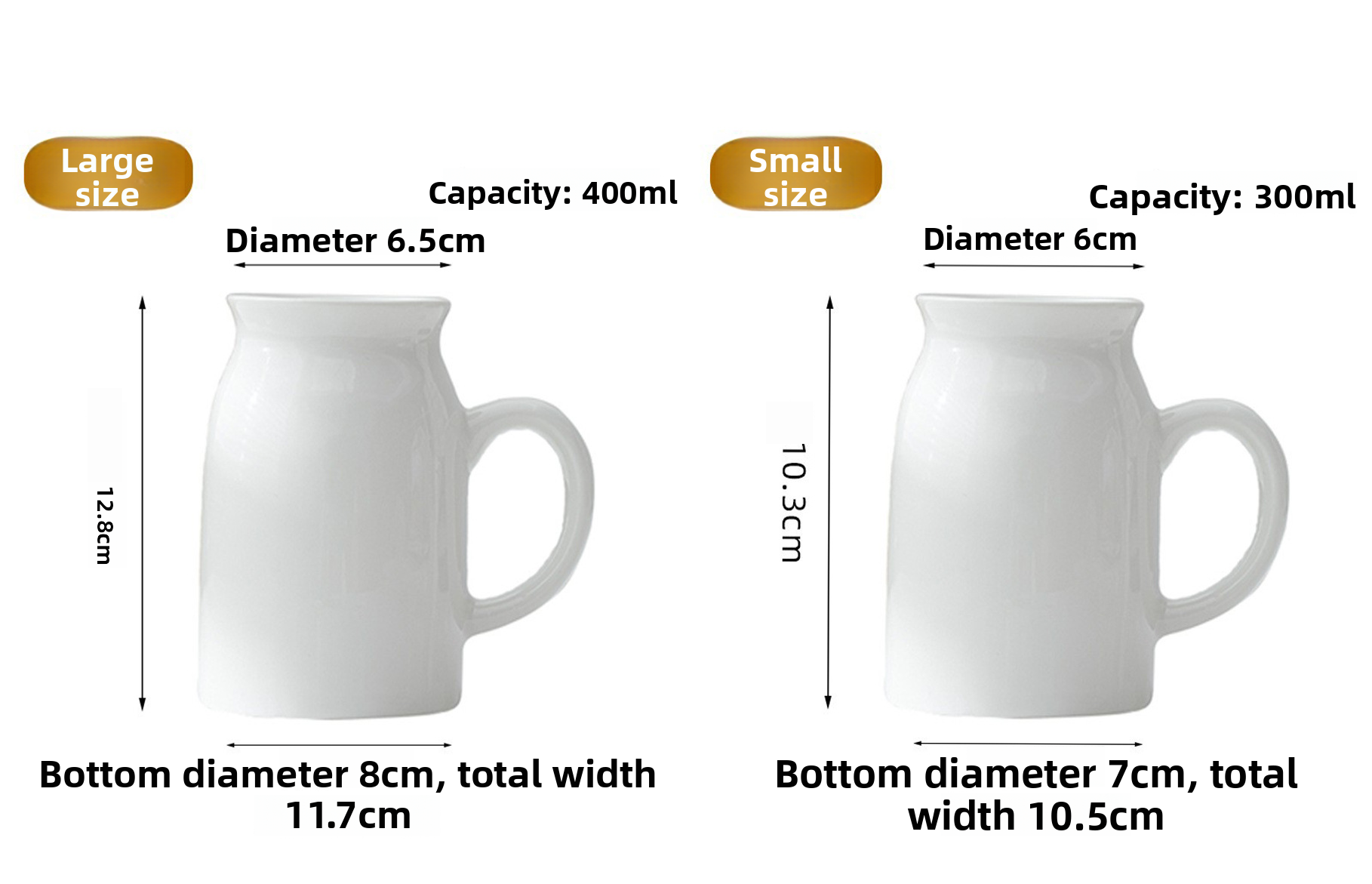 Milk cup vase White small size