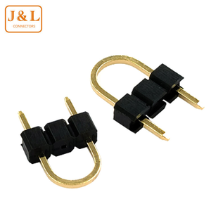 J & L yüksek kalite U tipi pirinç 2.54mm 2 PIN tek sıra 5.08mm 1*2P Pin başlık PCB ve tel bağlantıları için - Product Image 6