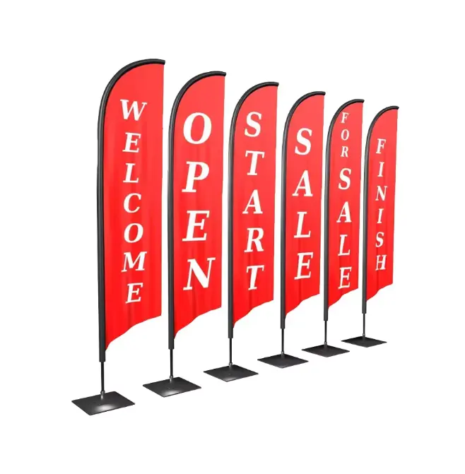 Wisezone Desenho de logotipo personalizado para uso ao ar livre bandeira de praia bandeira de publicidade bandeiras e bandeiras para venda