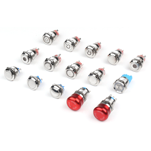 <strong>DPDT</strong> Ip67 Waterproof 2no 2nc Pin Terminal Latching Dot Illuminated 16mm High Head <strong>Push</strong> <strong>Button</strong> Metal <strong>Switch</strong> LED - Product Image 6