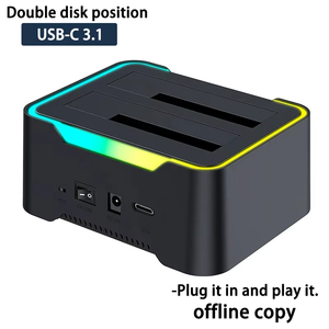 USB 3.0 SATA kép bay RGB đèn hiệu ứng đĩa cứng bao vây 2.5/3.5 inch Docking Station cho Clone HDD SSD sử dụng bên ngoài trường hợp/hộp - Product Image 5