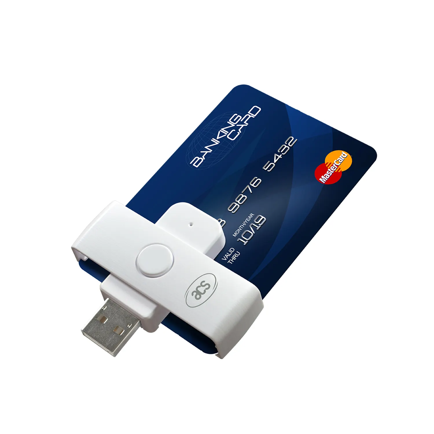 Small ISO 7816 USB Type A Smart Chip Card Reader Writer With Swivel ACR39U-N1