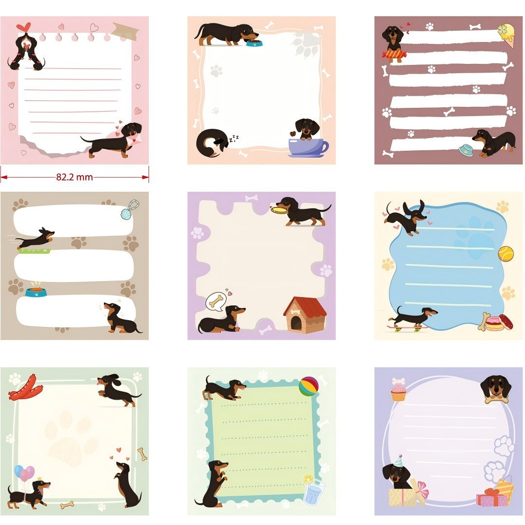 Un set di 9 libri - Set di 9 libri a tema bassotto