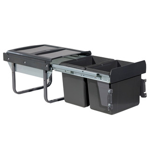 Contenedor de basura de cocina de 2X15L debajo del fregadero, cubo de basura integrado para gabinete de 400/450mm - Product Image 1