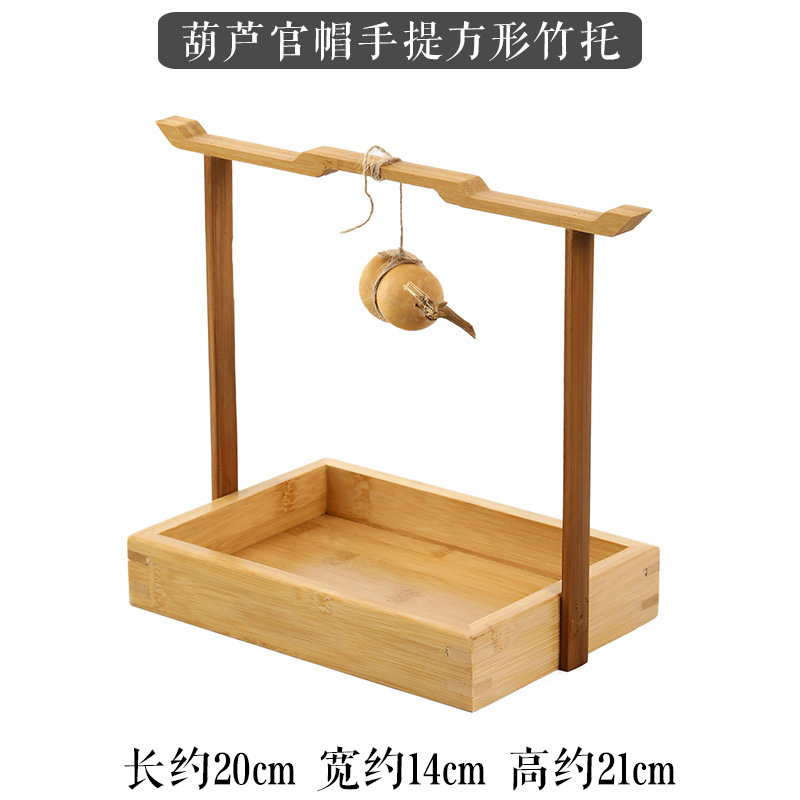 Official hat hand-held square bamboo gourd