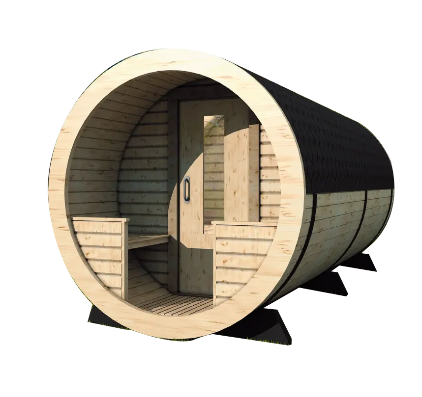 Aangepaste Houten Vat Sauna Traditionele Sauna Met Water Proof Tegels