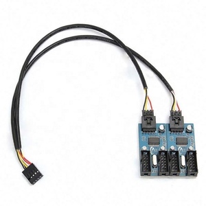9 Pin USB header maschio da 1 a 2 / 4 femmina cavo di estensione scheda Desktop 9 pin USB HUB USB 2.0 9 Pin connettore adattatore porta multisettatrice - Product Image 2