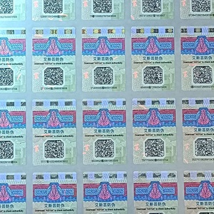 Etiqueta de seguridad personalizada Etiquetas de código QR antifalsificación con hilo de seguridad Impresión intaglio Papel de fibra UV - Product Image 6
