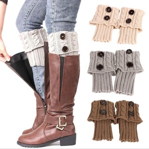 Người Phụ Nữ Thiết Kế Mới Cáp Dệt Kim Boot Cuffs, Người Phụ Nữ Ruffled Dệt Kim Leg Warmer, Loom Dệt Kim Leg Warmer - Product Image 1