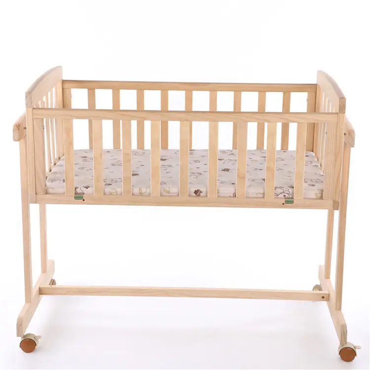 Berceau pour bébé, balançoire en bois massif, nouveau design, berceau à bascule