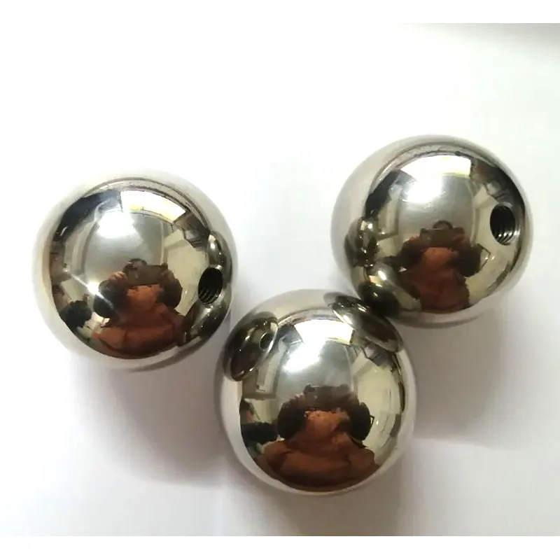 Stainless Steel Threaded Balls Drilled Solid Metal Ball With Hole