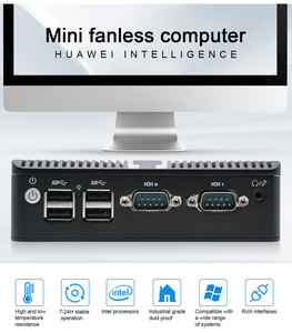 N260 endüstriyel mini PC 2 LAN N2840 J1800 J1900 entegre kart fansız 2 * COM 6 * USB HD-MI VGA Linux mini endüstriyel bilgisayar - Product Image 4