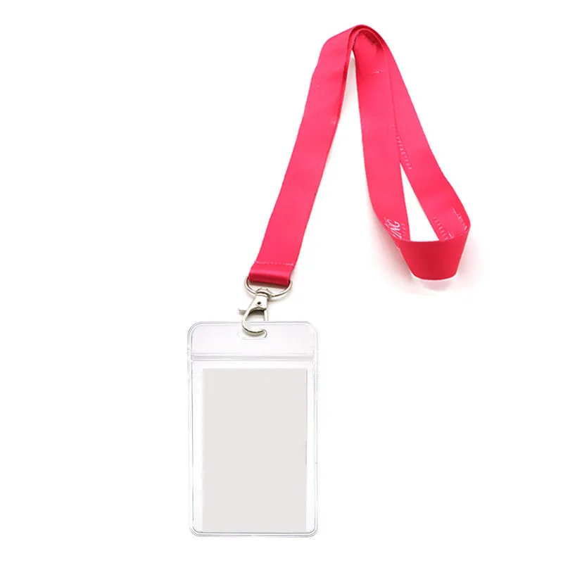 Cordón de plástico con logotipo personalizado, soporte de tarjetas de identificación, colorido, con gancho ovalado, precio competitivo