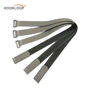 Correa de velcro ajustable Gancho reutilizable y bridas para cables Correa de gancho y lazo duradera con hebilla de plástico - Product Image 1