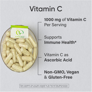ओम विटामिन सी 1000 मिलीग्राम-गैर-गमो परियोजना ने प्रतिरक्षा समर्थन और एंटीऑक्सीडेंट सुरक्षा के लिए एस्कॉर्बिक एसिड विटामिन सी पूरक - Product Image 3