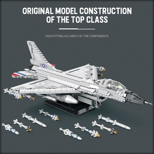 F-16 ต่อสู้ Falcon Fighter Jet บล็อกอาคารชุด Sky นักบินเฮลิคอปเตอร์ทหารถังรุ่น Unisex แอร์ฟอร์ซเครื่องบินของเล่นพลาสติก - Product Image 6