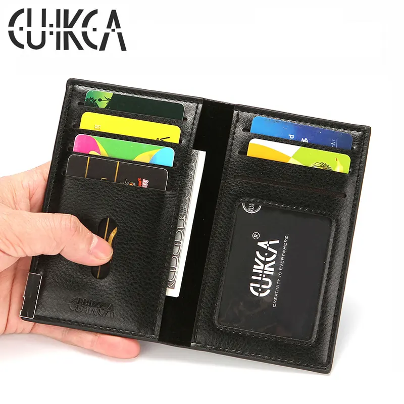 CUIKCA Fashion Lychee Pattern PU Leather portafoglio da uomo Business ID Bank porta carte di credito porta carte d'identità porta carte di nome