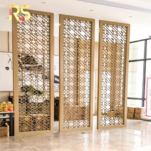 佛山装饰金不锈钢隔墙设计现代屏风房隔断客厅隔板 - Product Image 2