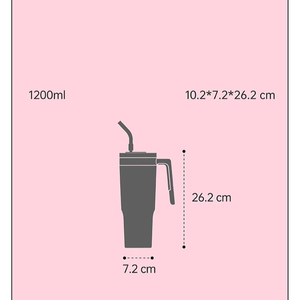 40 <strong>OZ</strong> Insulated Stainless Steel Tumbler with Handle and Straw Vacuum Metal Cup with Fruit Diffuser - Product Image 6