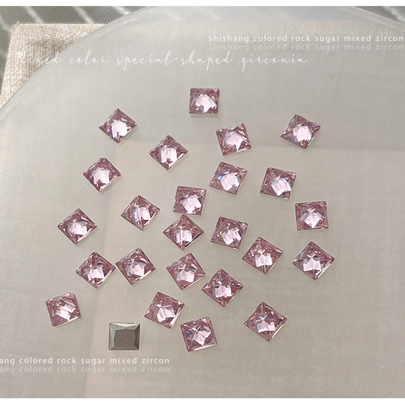 08 square 44 mm-20 pink beads
