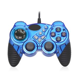 Mando con cable USB para ordenador, mando para PC, doble choque, compatible con Plug and Play
