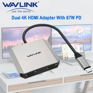 WAVLINK 3合1 USB C双HDMI适配器87w电源传输4K @ 60hz Pro/Air Thunderbolt视频分配器转换器 - Product Image 2