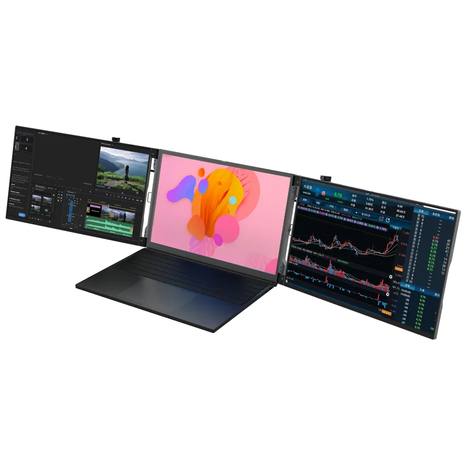 Monitor portátil Triple de 14,1 pulgadas, extensor de pantalla con USB tipo C, IPS, 1080P, para portátil