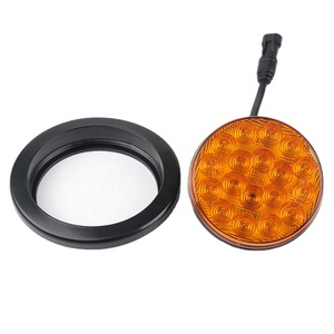 DEBA 18 adet LED 12V 24V 4 inç yuvarlak Amber renk otomobil dönüş sinyali arka işık kamyonlar için römorklar için LED kuyruk lambası - Product Image 1