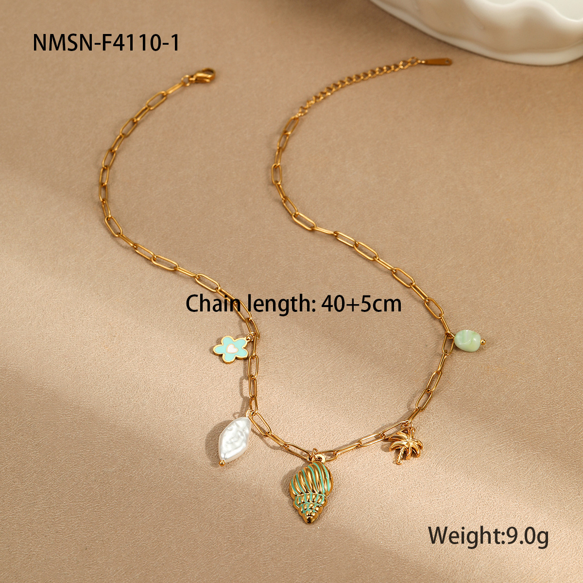 Collar de concha verde Nmsn-f4310-1