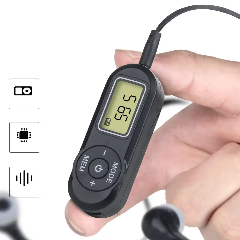 Taşınabilir Mini FM radyo dijital ekran FM alıcı Retro MP3 çalar stil DSP kulaklık ile kordon