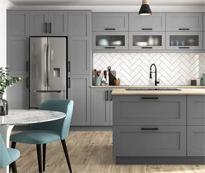 ऐस आधुनिक डिजाइन रसोई फर्नीचर मॉड्यूलर Melamine लकड़ी लिबास रसोई मंत्रिमंडलों - Product Image 2