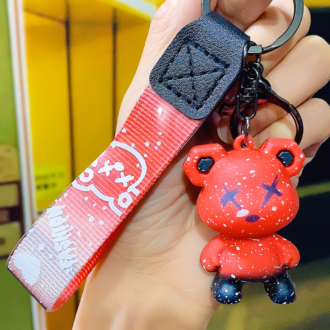 Pendentif Ours Étoile Dégradé-Rouge