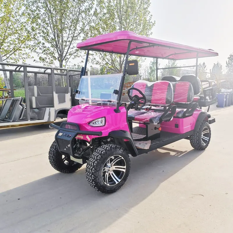 Циндао, розовые литий-ионные Pdg Kk, алюминиевые 14 мест, электрическая тележка для гольфа, лимузин, 4 места, Mmc