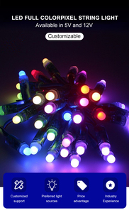 Free Sample 50pcs WS2811 <strong>DC</strong> 5V <strong>12V</strong> 12mm RGBIC <strong>LED</strong> Module Black <strong>Green</strong> RWB Wire String Christmas Light Addressable IP68 Waterproof - Product Image 5
