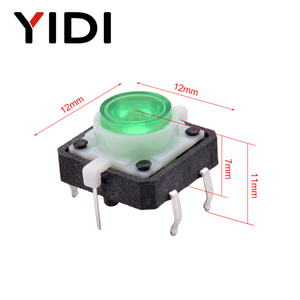 Micro PCB Reset interruttore tattile a pulsante con RGB LED illuminato 12*12 4 Pin Dip 12V pulsante tattile interruttore momentaneo - Product Image 6